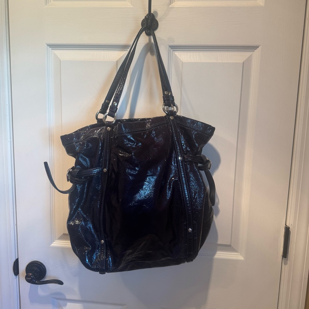 COACH‎ Audrey Navy Blue Large Tote Y2K - Picture 4 of 4